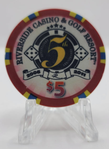 Riverside Casino Riverside Iowa 2011"5 Year Anniversary" $5 Chip