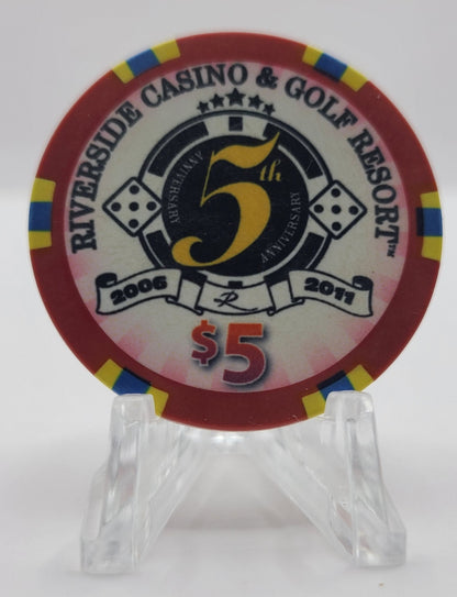 Riverside Casino Riverside Iowa 2011"5 Year Anniversary" $5 Chip