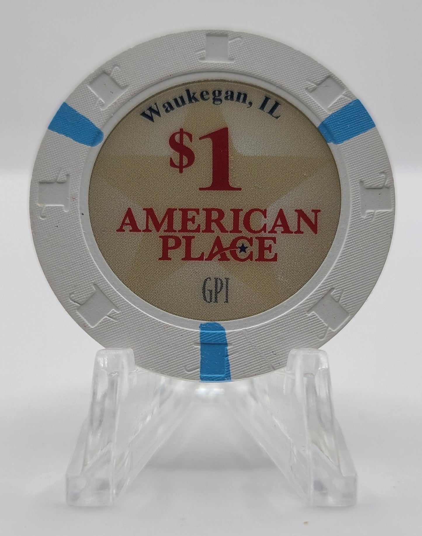 American Place Casino Waukegan IL Uncirculated $1 Chip