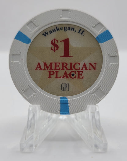 American Place Casino Waukegan IL Uncirculated $1 Chip