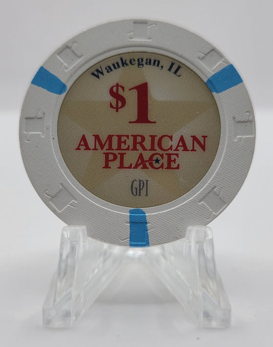 American Place Casino Waukegan IL Uncirculated $1 Chip