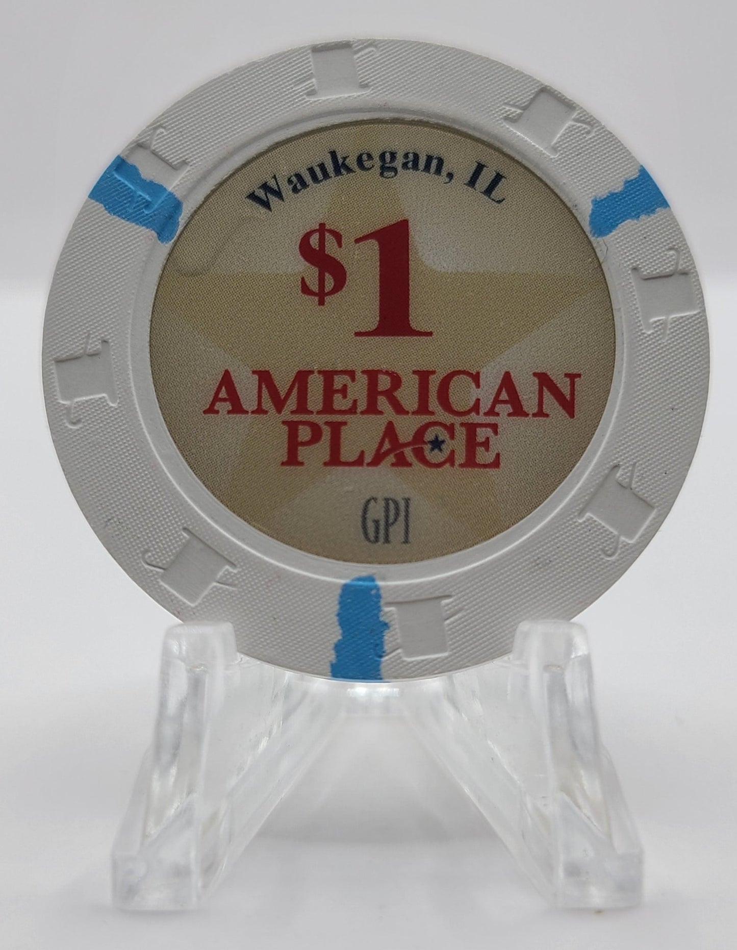 American Place Casino Waukegan IL Uncirculated $1 Chip