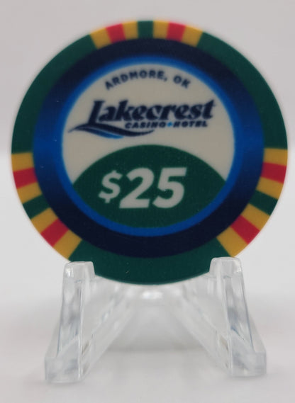 Lakecrest Hotel Casino Ardmore Oklahoma 2024 $25 Chip "UNCIRCULATED"