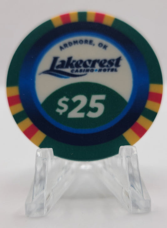 Lakecrest Hotel Casino Ardmore Oklahoma 2024 $25 Chip "UNCIRCULATED"