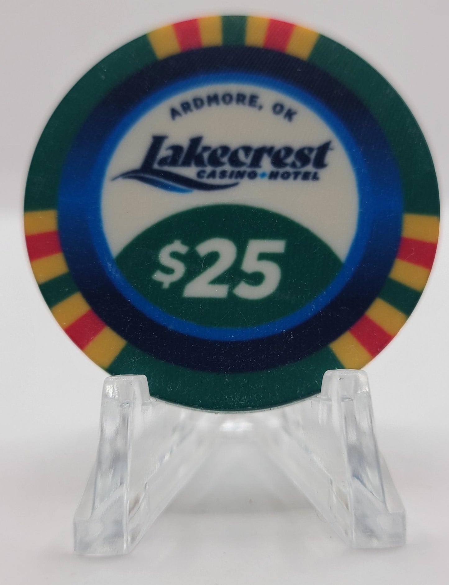 Lakecrest Hotel Casino Ardmore Oklahoma 2024 $25 Chip "UNCIRCULATED"