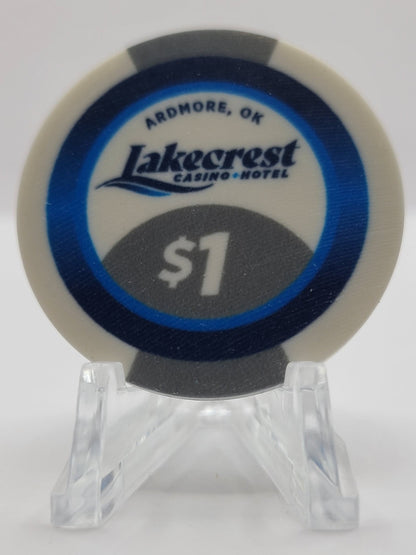 Lakecrest Hotel Casino Ardmore Oklahoma 2024 $1 Chip "UNCIRCULATED"