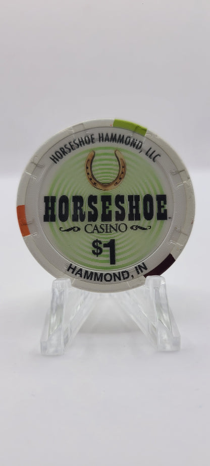 Horseshoe Casino Hammond Indiana 2008 $1 Chip "Worn"