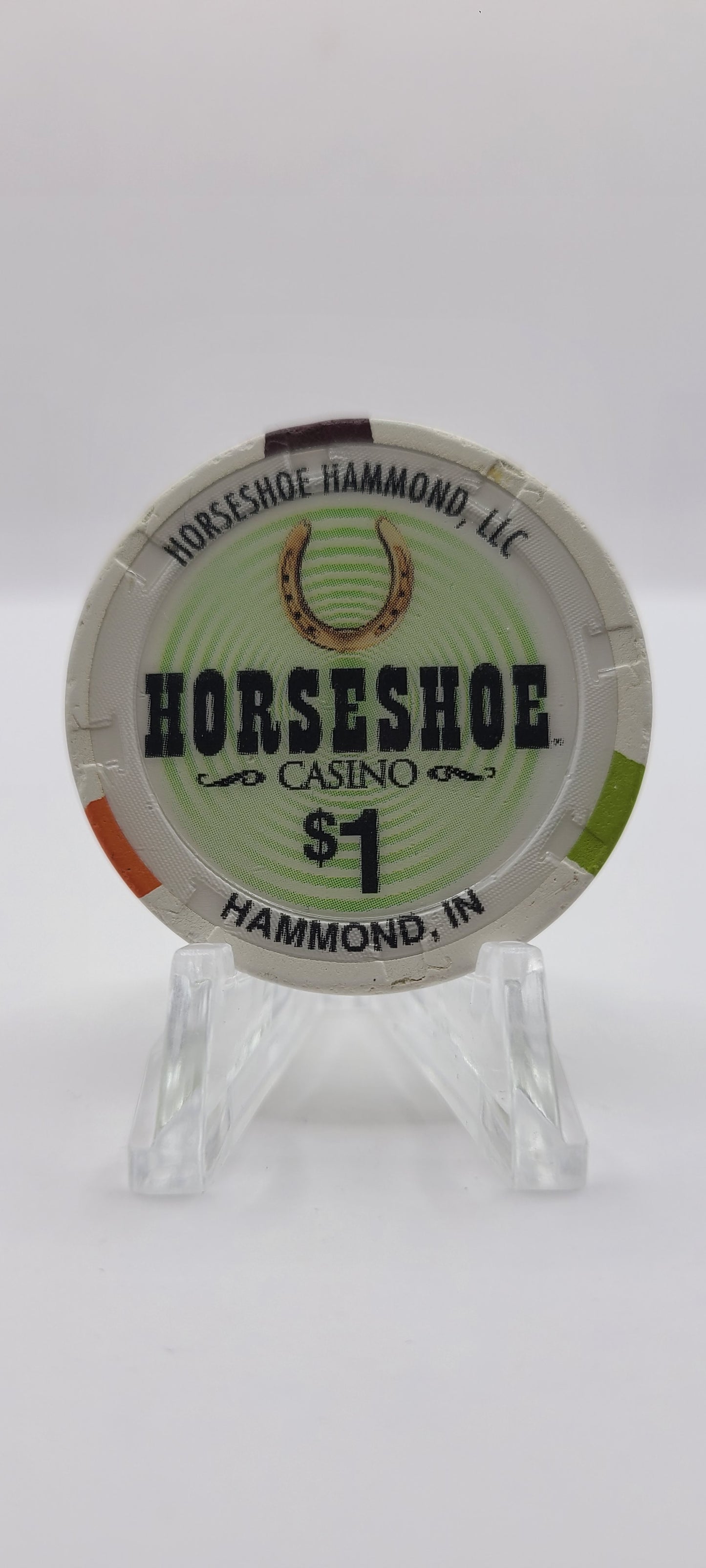 Horseshoe Casino Hammond Indiana 2008 $1 Chip "Worn"