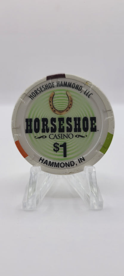 Horseshoe Casino Hammond Indiana 2008 $1 Chip "Worn"