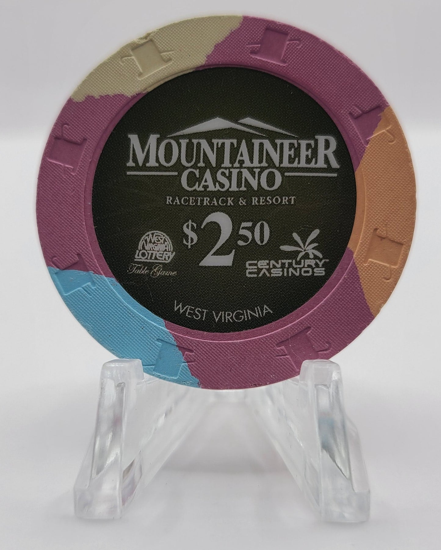 Mountaineer Race Track & Gaming Resort Chester West Virginia 2007 $2.50 Chip