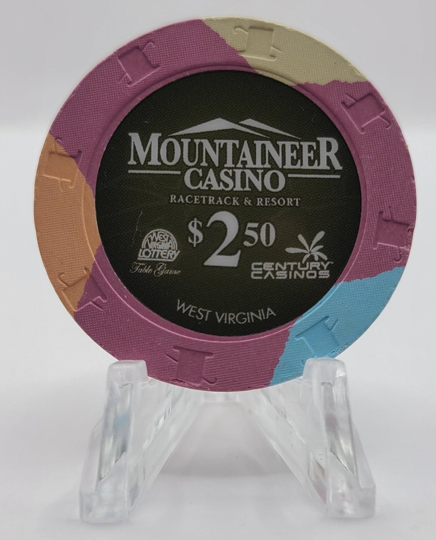 Mountaineer Race Track & Gaming Resort Chester West Virginia 2007 $2.50 Chip