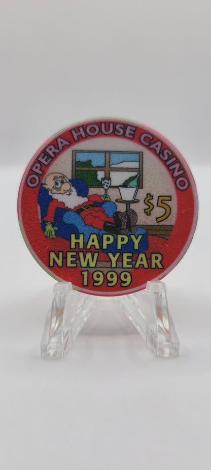 Opera House Casino Las Vegas Nevada"Christmas 1998" $5 Chip V3170