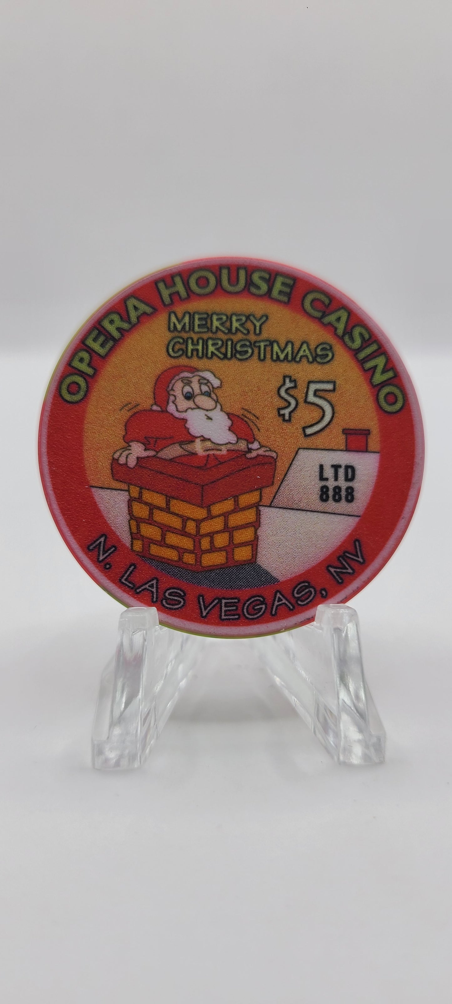 Opera House Casino Las Vegas Nevada"Christmas 1998" $5 Chip V3170