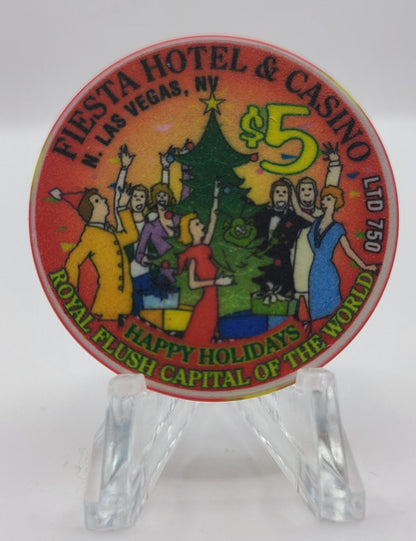 Fiesta Rancho Hotel Casino Las Vegas Nevada 1998 "Happy Holidays" $5 Chip V2416