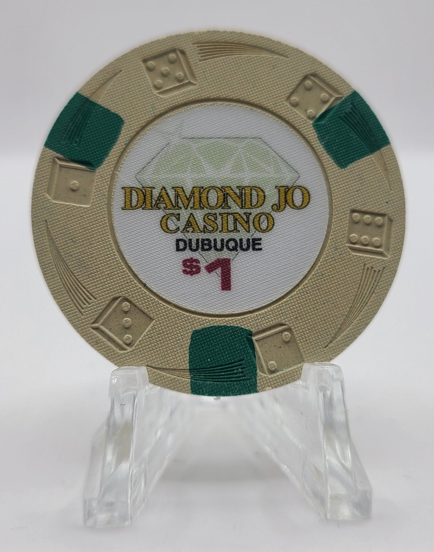 Diamond Jo Riverboat Casino Dubuque Iowa $1 Chip "UNCIRCULATED"