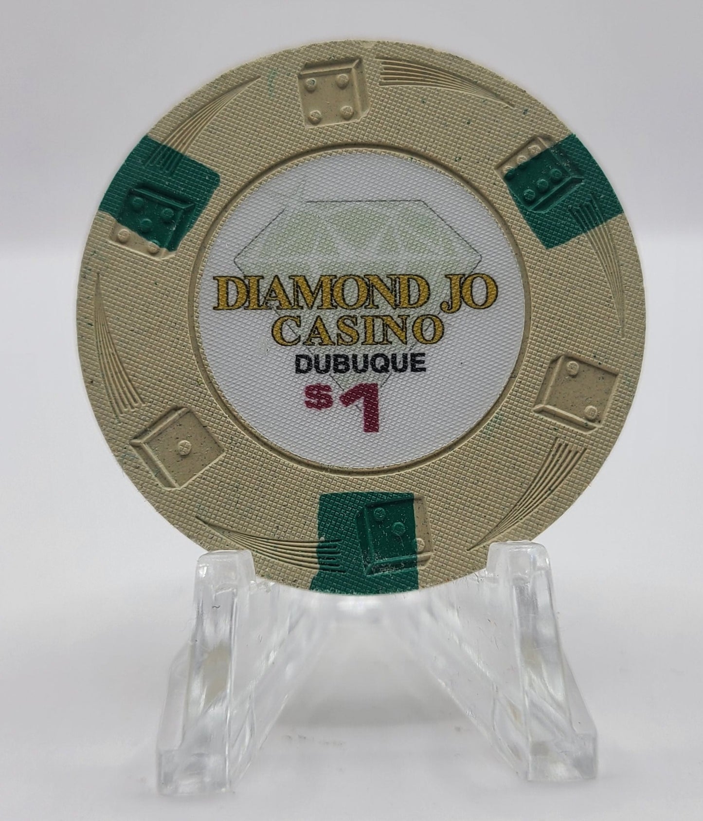 Diamond Jo Riverboat Casino Dubuque Iowa $1 Chip "UNCIRCULATED"