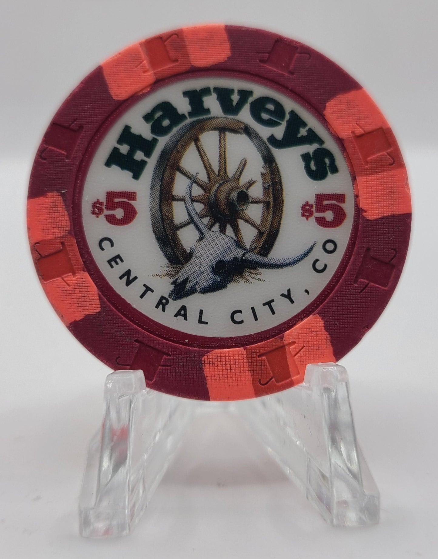 Harvey's Wagon Wheel Central City Colorado $5 Chip