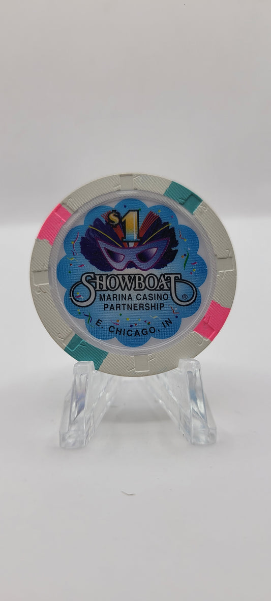 Showboat "Riverboat" Casino E. Chicago Indiana $1 Chip