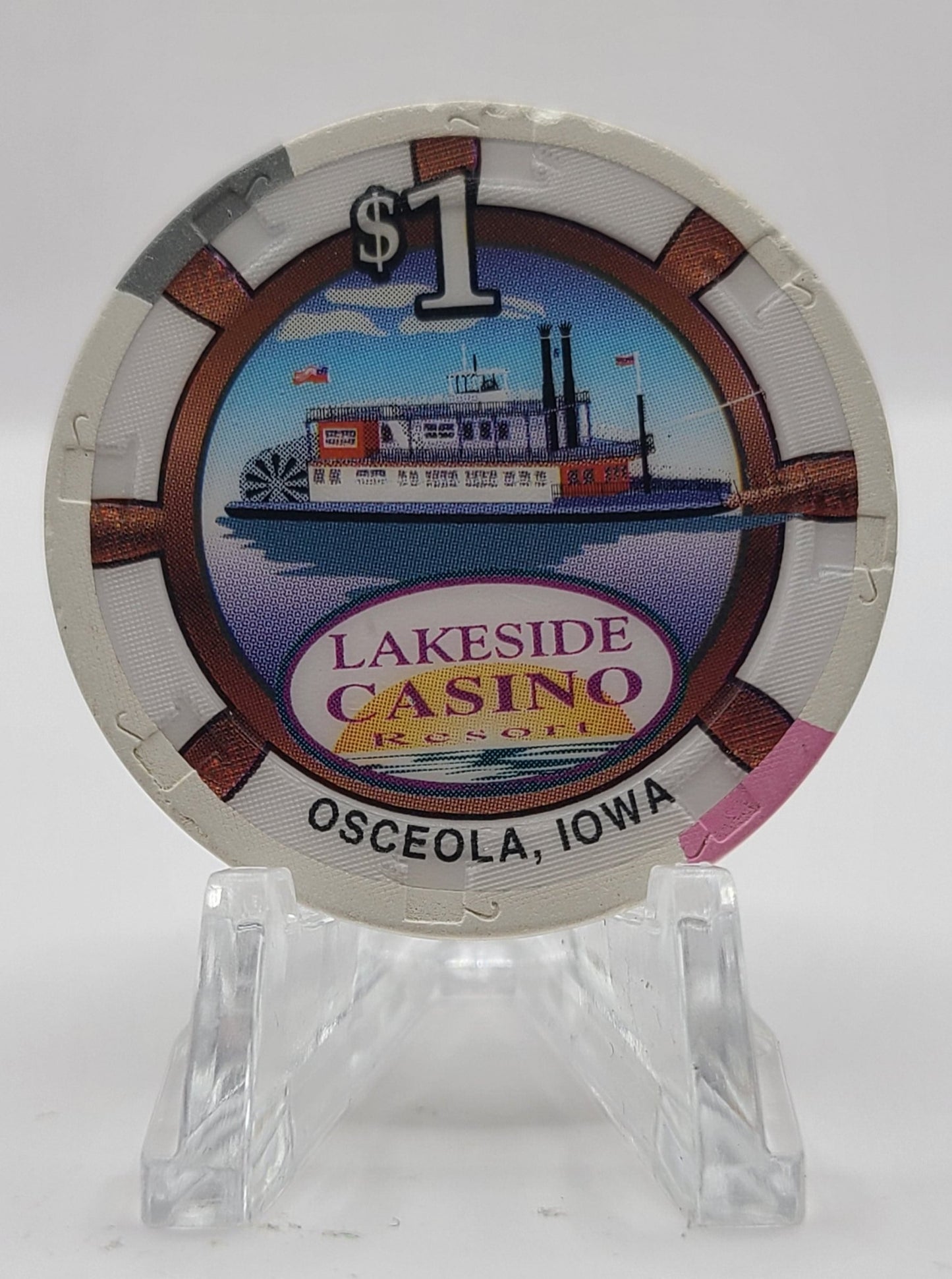 Lakeside "Riverboat" Resort Osceola Iowa $1 Chip