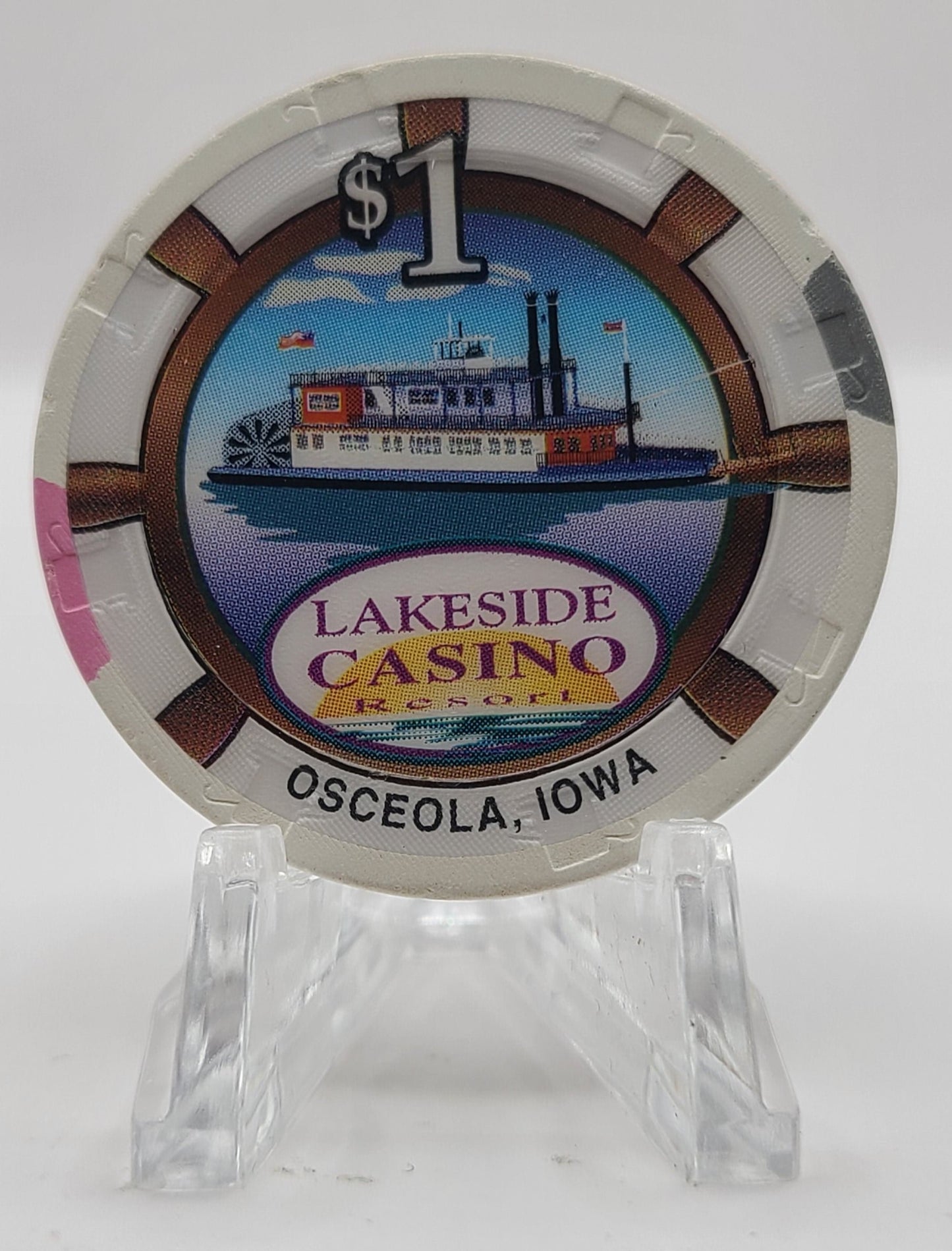 Lakeside "Riverboat" Resort Osceola Iowa $1 Chip