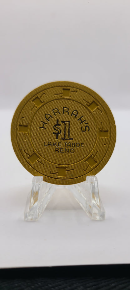 Harrah's Hotel Casino Lake Tahoe Nevada 1960's $1 Chip N8542