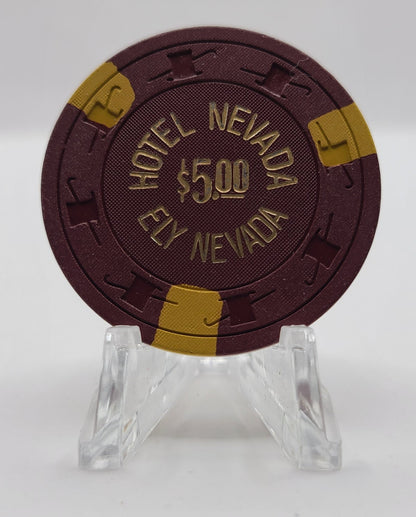 Hotel Nevada Casino Ely Nevada 1950's $5 Chip N3734