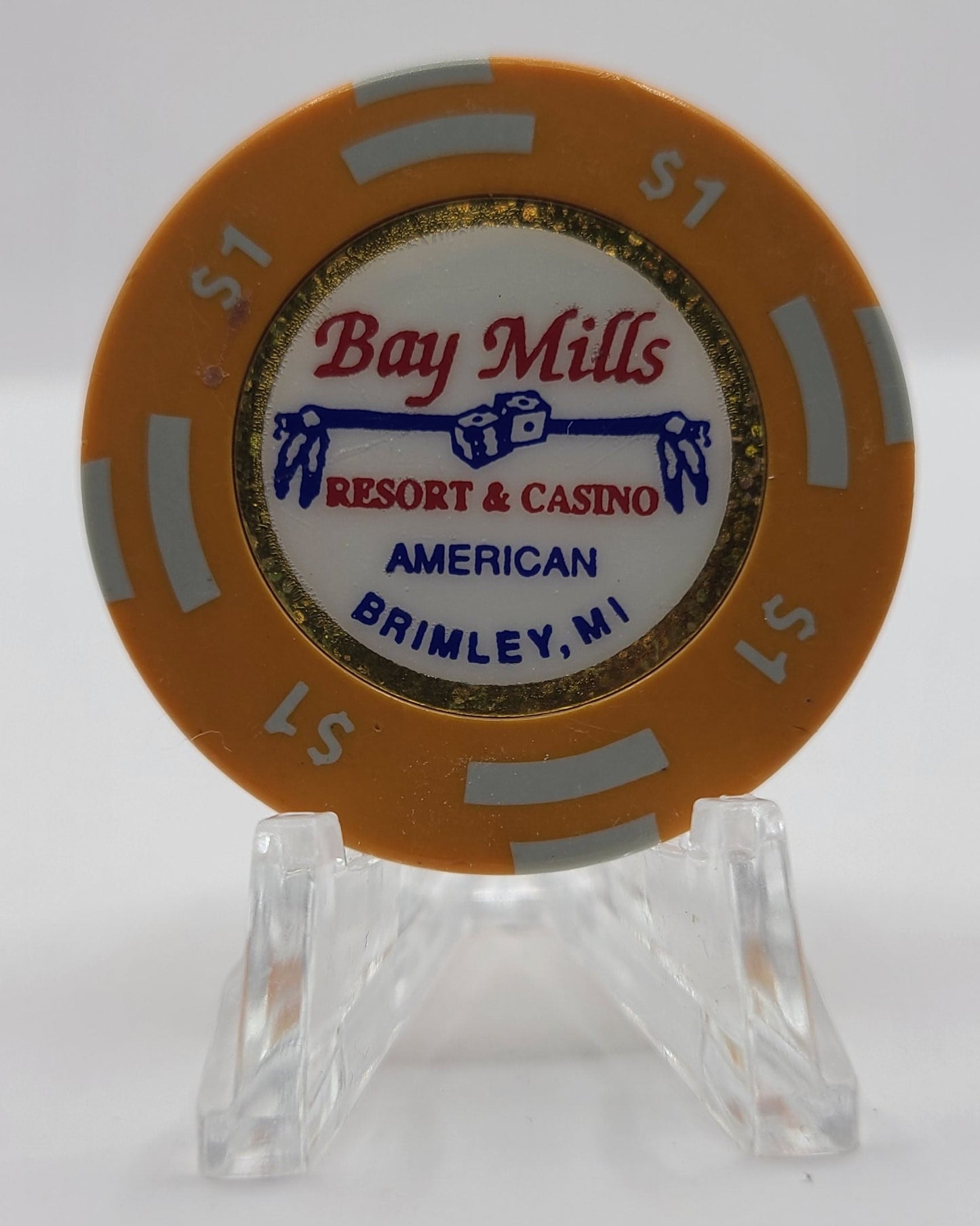 Bay Mills Casino Brimley Michigan 1997 $1 Chip