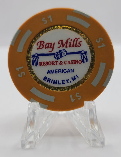 Bay Mills Casino Brimley Michigan 1997 $1 Chip