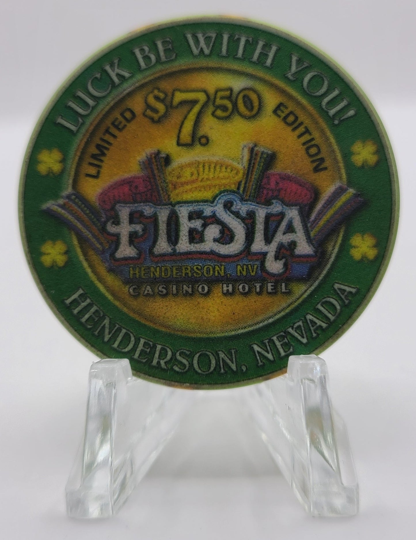 Fiesta Casino Hotel Henderson NV 2003 St. Patrick's Day $7.50 Chip E0446