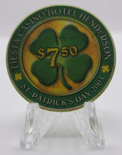 Fiesta Casino Hotel Henderson NV 2003 St. Patrick's Day $7.50 Chip E0446