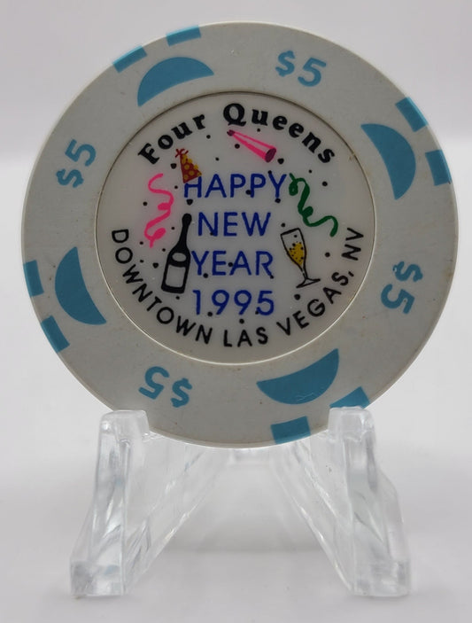 Four Queens Hotel Casino Las Vegas Nevada "1995 New Year" $5 Chip