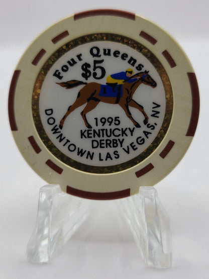 Four Queens Hotel Casino Las Vegas Nevada "1995 Kentucky Derby" $5 Chip N0492