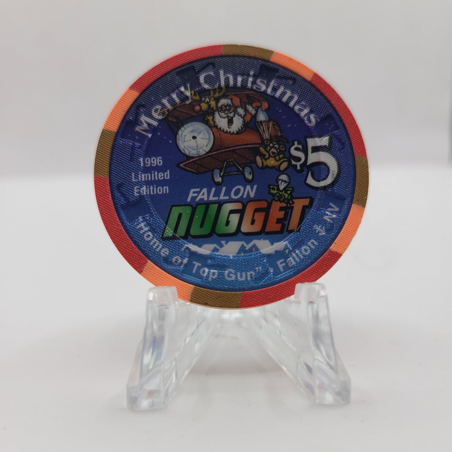 Nugget Casino Fallon Nevada "1996 Christmas" $5 Chip N8876