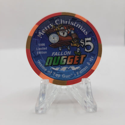 Nugget Casino Fallon Nevada "1996 Christmas" $5 Chip N8876