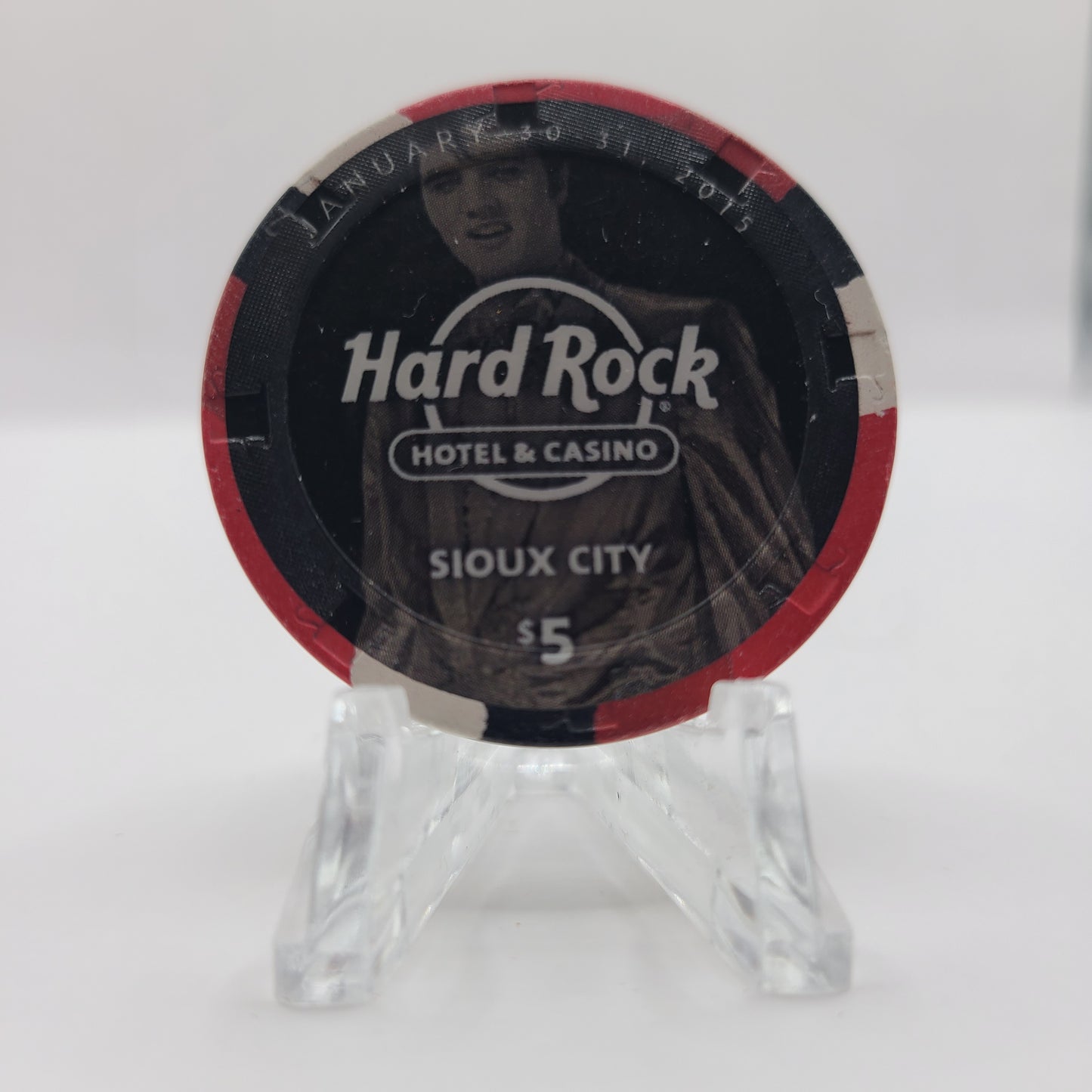 Hard Rock Casino Sioux City Iowa 2015 "Elvis" $5 Chip