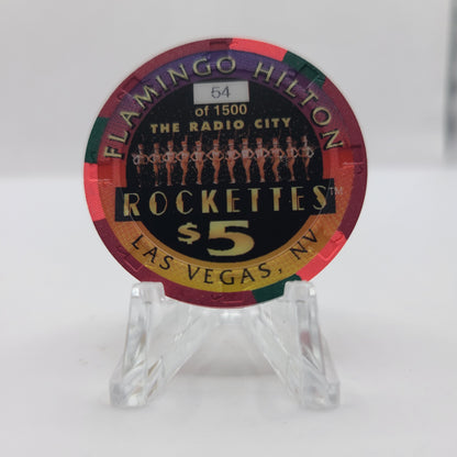 Flamingo Hilton Casino Las Vegas Nevada 1998 "Rockettes" $5 Chip V2471