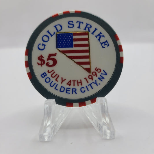 Gold Strike Inn Boulder City Nevada 1995 "Independence Day" $5 Chip N0410