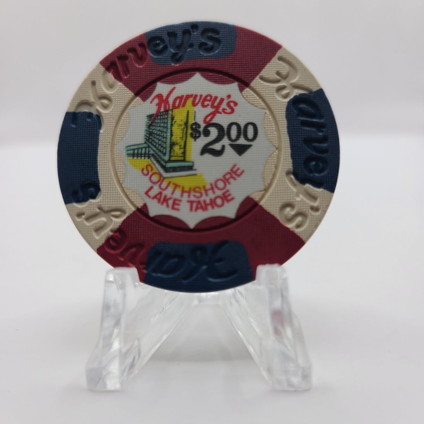 Harvey's "Wagon Wheel" Casino Lake Tahoe Nevada 1970 $2 Chip N5156