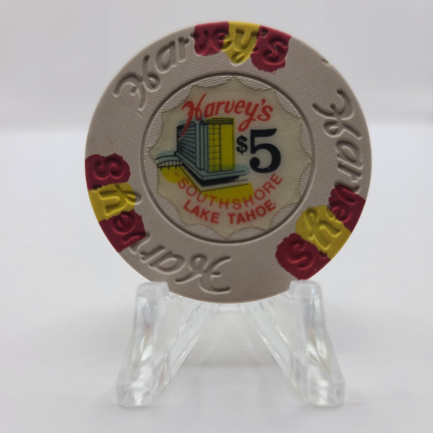 Harvey's "Wagon Wheel" Casino Lake Tahoe Nevada 1970's $5 Chip N8570