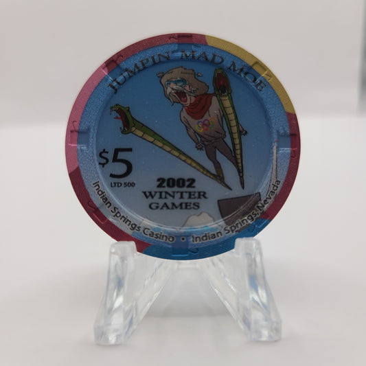 Indian Springs Casino Indian Springs Nevada 2002 "2002 Winter Games" $5 Chip V9109