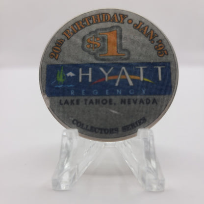 Hyatt Regency Casino Incline Village Nevada 1995 "20th Birthday" $1 Chip N0676