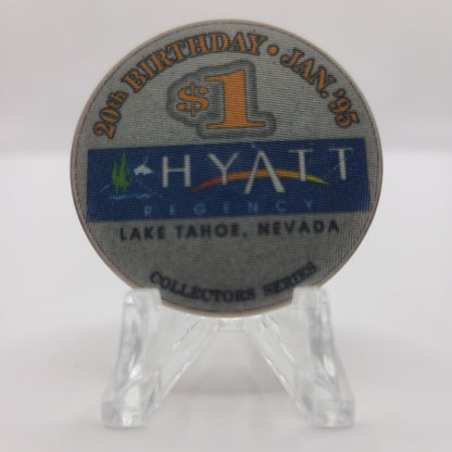 Hyatt Regency Casino Incline Village Nevada 1995 "20th Birthday" $1 Chip N0676