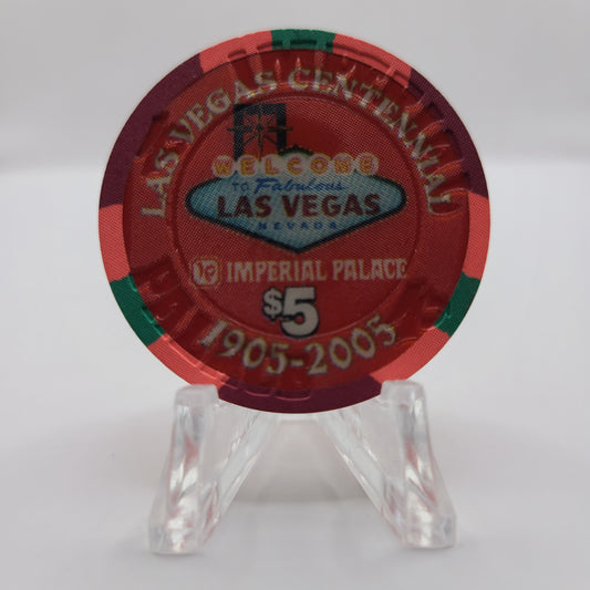 Imperial Palace Casino Las Vegas Nevada 2005 $5 Chip E4788 "Centennial"