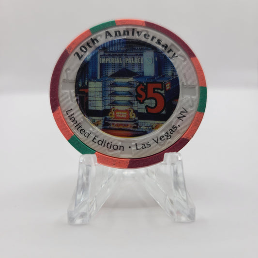 Imperial Palace Casino Las Vegas Nevada 1996 $5 Chip N2741 "20th Anniversary"