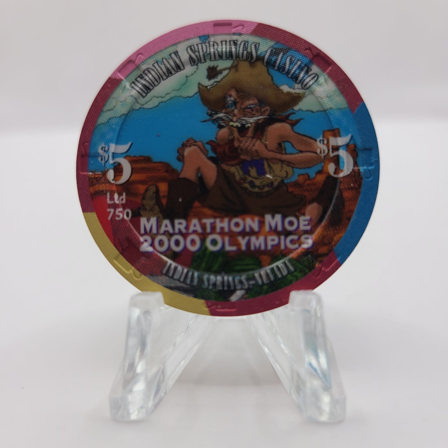 Indian Springs Casino, Indian Springs NV. "Marathon Moe 2000 Olympics" $5 Chip V6927