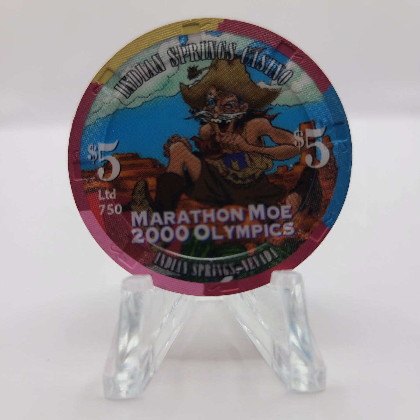 Indian Springs Casino, Indian Springs NV. "Marathon Moe 2000 Olympics" $5 Chip V6927