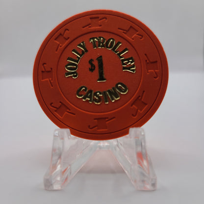 Jolly Trolley Casino Las Vegas Nevada 1981 $1 Chip N2841.S