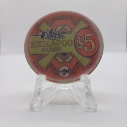 Kickapoo Casino Harrah Oklahoma $5 Chip (Worn)