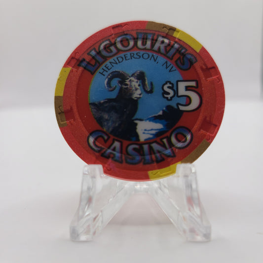 Ligouri's Restaurant Casino Henderson Nevada 1995 $5 Chip N2527