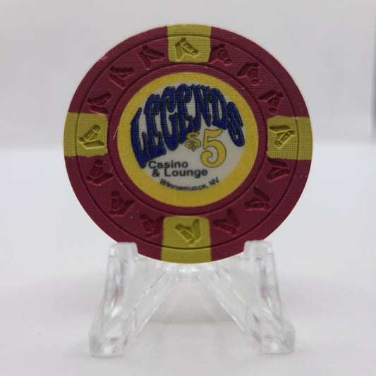 Legends Casino and Lounge Winnemucca Nevada 1996 $5 Chip N8694